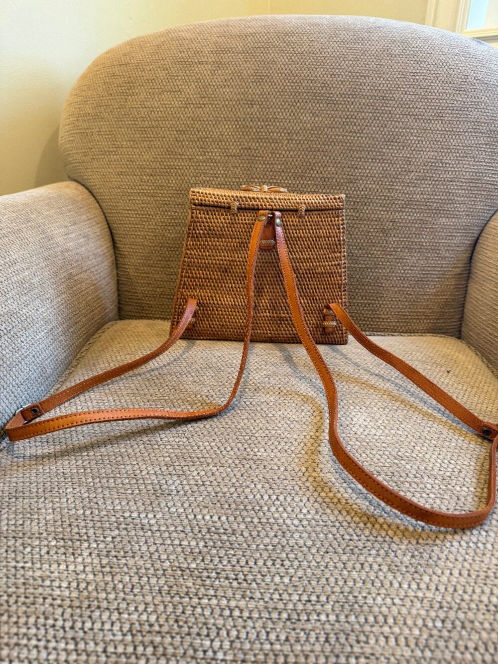 Sundara Rattan Backpack Bali Woven Bag Boho Summer - Picture 5 of 10